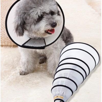 Adjustable Plastic Sleeve Anti-Scratching Elizabeth Circle Dog Protective Collar for Surgery Wound Healing